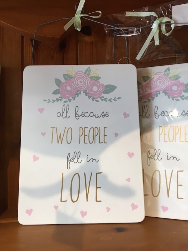 "All Because Two People Fell In Love" Wooden Sign