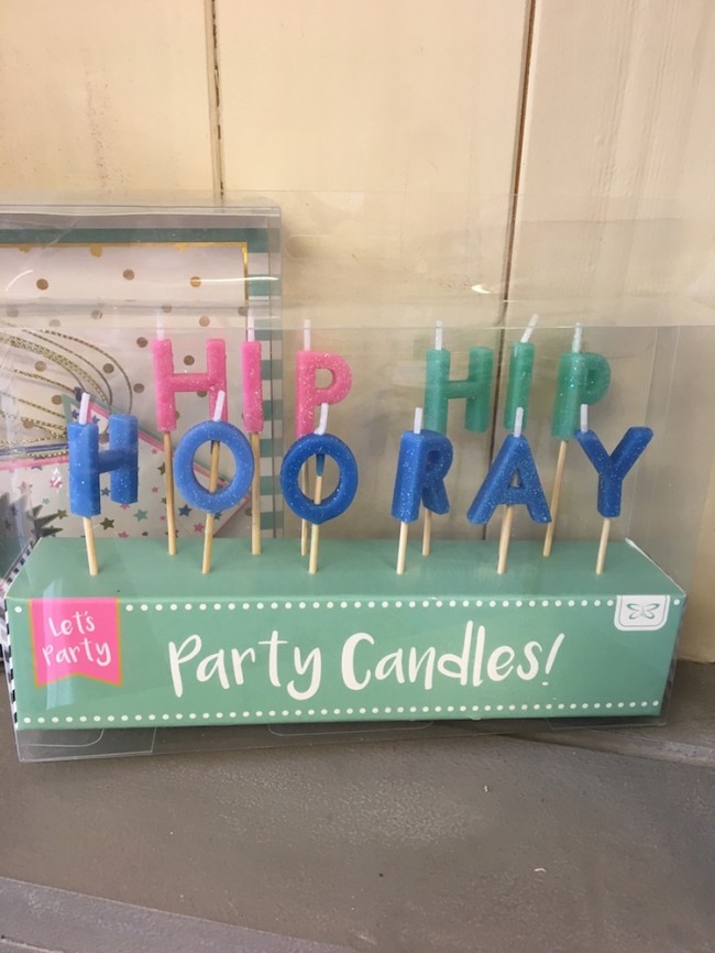 Hip Hip Hooray Party Candles
